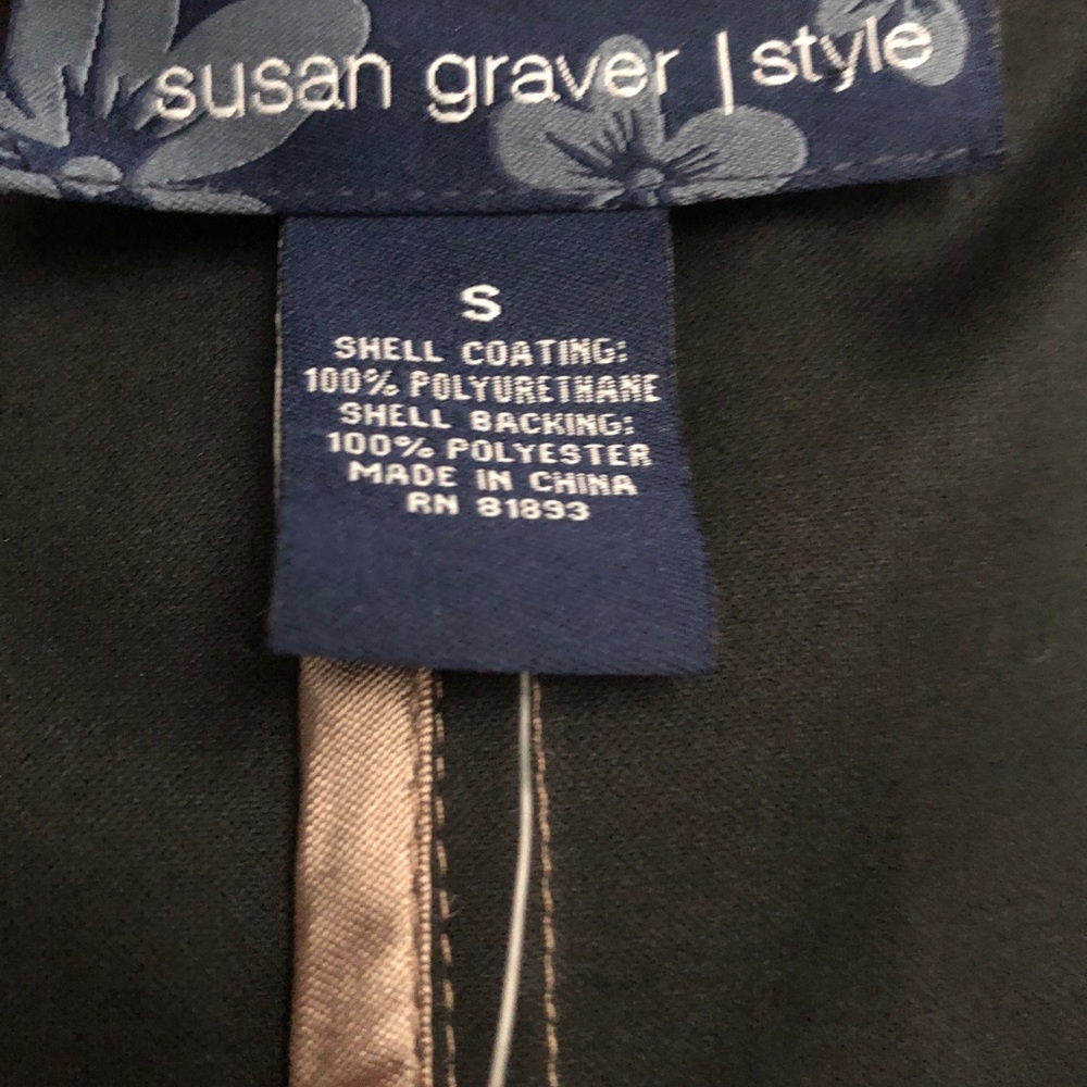 Susan Graver NWT Faux leather button down shirt S - Picture 8 of 9